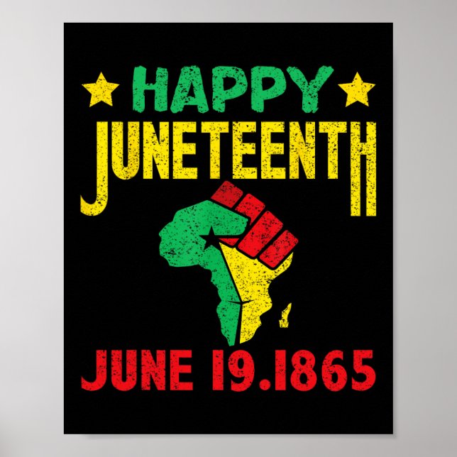Happy Juneteenth Schwarze Geschichte Monat Juni 19 Poster (Vorne)
