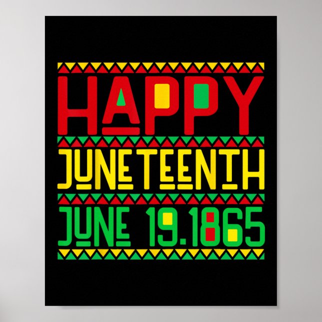 Happy Juneteenth Schwarze Geschichte Monat Juni 19 Poster (Vorne)