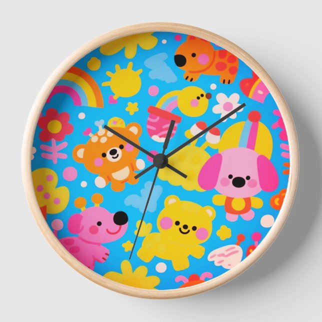 Happy Jungle Wall Clock Uhr (Vorderseite)
