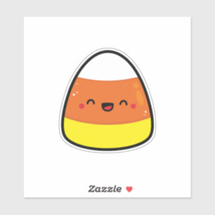 Happy Kawaii Candy Corn zu Halloween Aufkleber