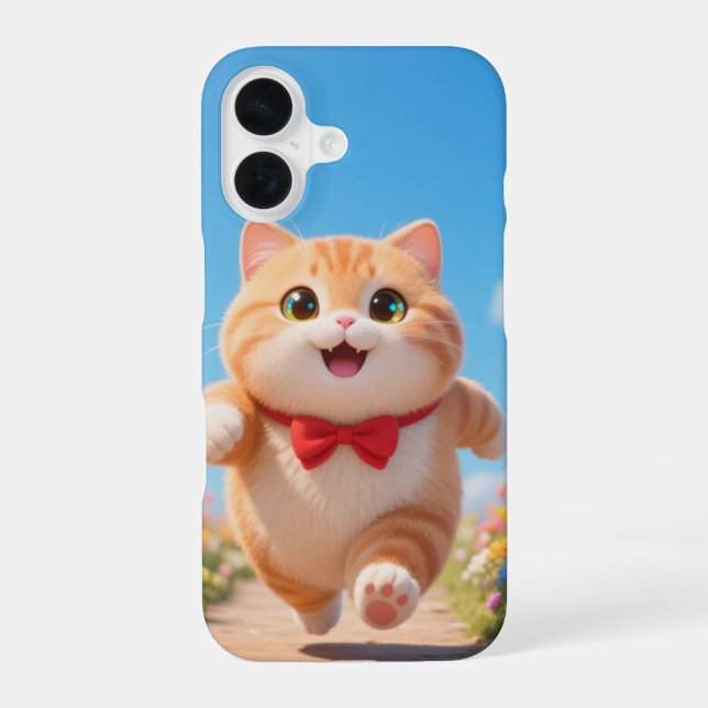 Happy Kawaii Cat Phone Case iPhone 16 Hülle (Rückseite)
