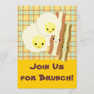 Happy-kawaii Eier Frühstücksbüffet Einladung