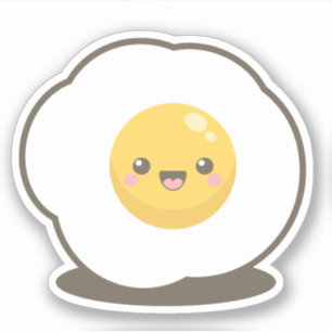 Happy Kawaii Fried Egg Aufkleber