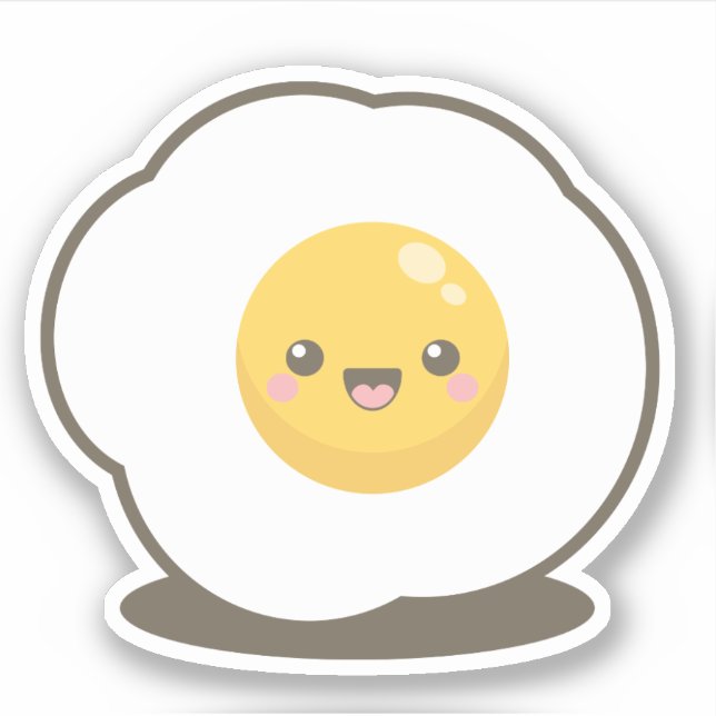 Happy Kawaii Fried Egg Aufkleber (Vorderseite)