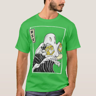 Happy Kawaii Ghost Banana Milk Surfing Japan Kanag T-Shirt