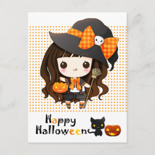 Happy Kawaii Halloween Feiertagspostkarte
