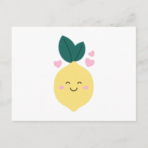 Happy Kawaii Lemon Postkarte