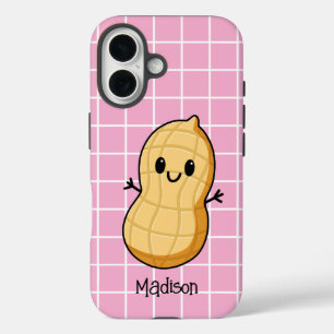 Happy Kawaii Peanut Cartoon - Niedliche Lächelnuss iPhone 16 Hülle