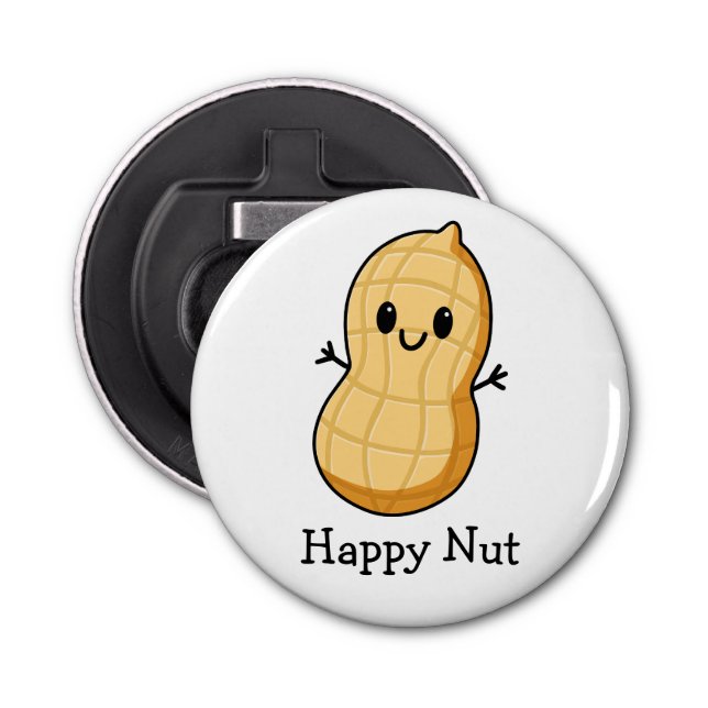 Happy Kawaii Peanut Cartoon - Niedliche Lächelnuss Flaschenöffner (Vorderseite)