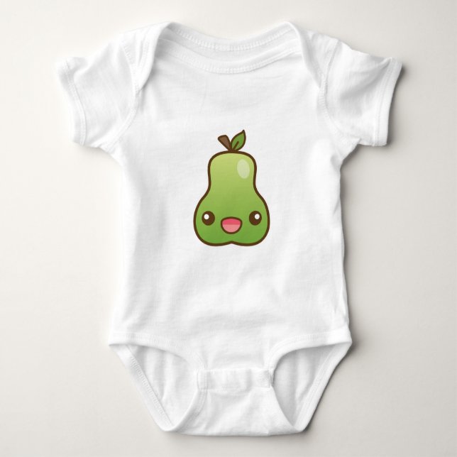 Happy Kawaii Pear Baby Strampler (Vorderseite)