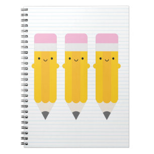 Happy Kawaii Pencils Notizblock