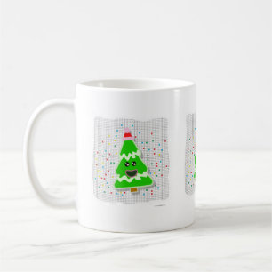 Happy Kawaii Style Christmas Tree Cartoon Kaffeetasse