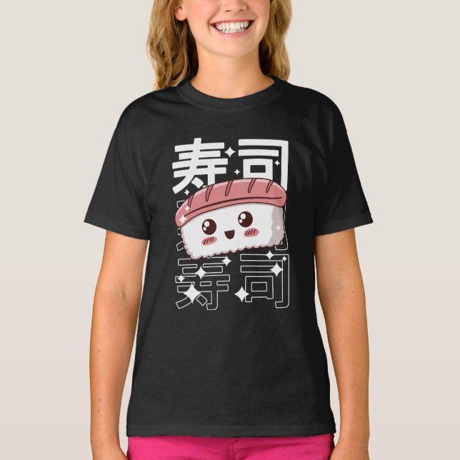 Happy Kawaii Sushi Japanisch Food Lover Geschenk T T-Shirt (Vorderseite)