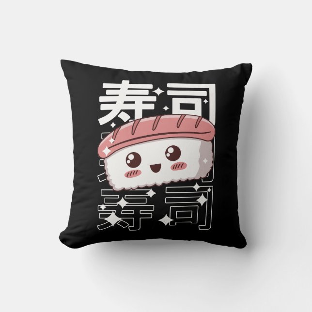 Happy Kawaii Sushi japanisches Food Lover Geschenk Kissen (Vorderseite)