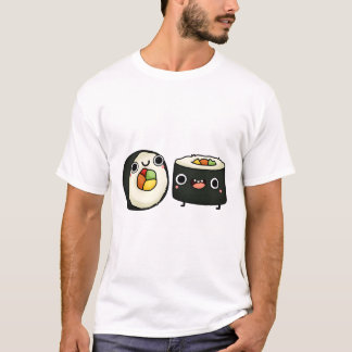 Happy Kawaii Sushi Rolls T-Shirt