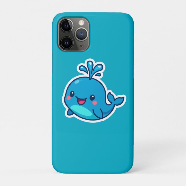 Happy Kawaii Whale Sticker - Niedlicher Ocean Frie Case-Mate iPhone Hülle (Rückseite)