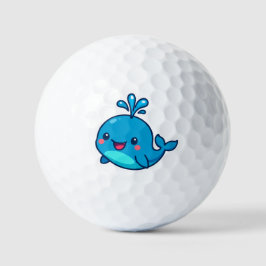 Happy Kawaii Whale Sticker - Niedlicher Ocean Frie Golfball