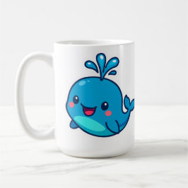 Happy Kawaii Whale Sticker - Niedlicher Ocean Frie Kaffeetasse