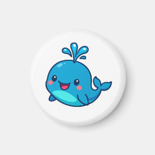 Happy Kawaii Whale Sticker - Niedlicher Ocean Frie Magnet