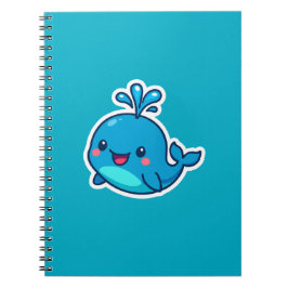 Happy Kawaii Whale Sticker - Niedlicher Ocean Frie Notizblock