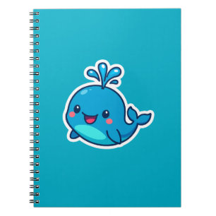 Happy Kawaii Whale Sticker - Niedlicher Ocean Frie Notizblock