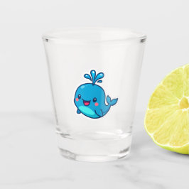 Happy Kawaii Whale Sticker - Niedlicher Ocean Frie Schnapsglas