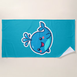 Happy Kawaii Whale Sticker - Niedlicher Ocean Frie Strandtuch