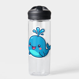 Happy Kawaii Whale Sticker - Niedlicher Ocean Frie Trinkflasche