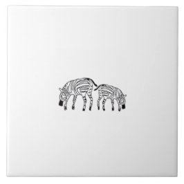 Happy Kenyan Zebras White Fliese