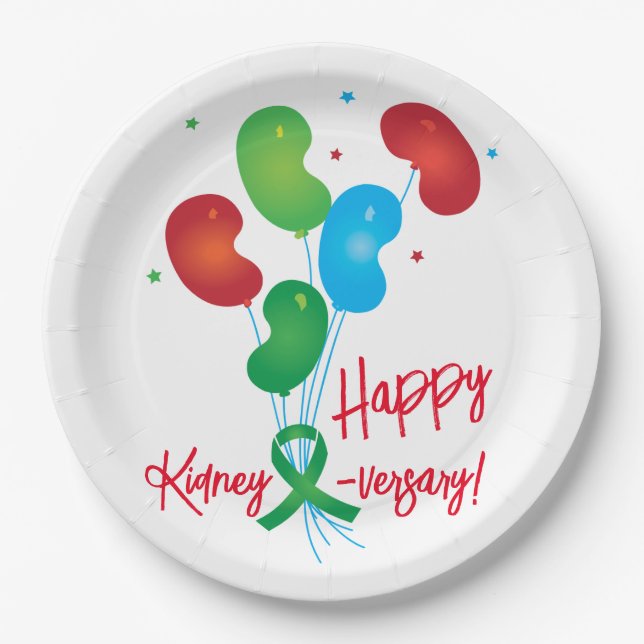 Happy Kidney-Jubiläum Papierplatte Pappteller (Vorderseite)
