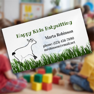Happy Kids Babysitting Magnetische Visitenkarte