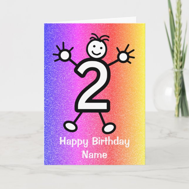 Happy Kids Second Birthday Card Karte (Vorderseite)