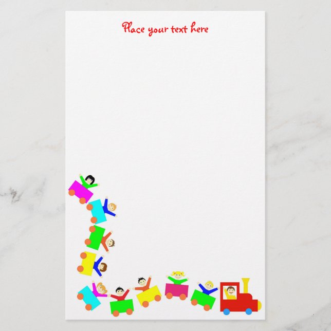 Happy Kids Train Briefpapier (Vorderseite)