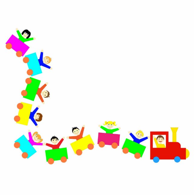 Happy Kids Train Fotoskulptur Magnet (Vorne)