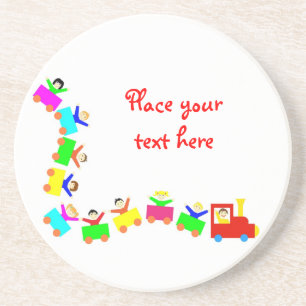 Happy Kids Train Getränkeuntersetzer