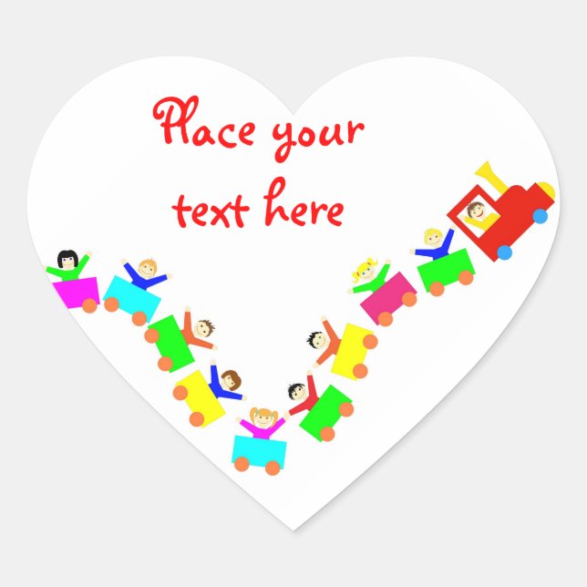 Happy Kids Train Herz-Aufkleber (Vorderseite)