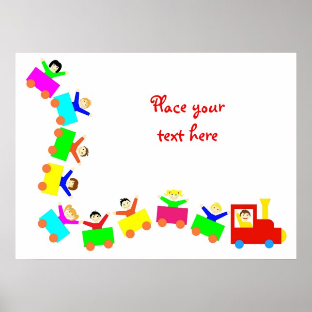 Happy Kids Train Poster (Vorne)