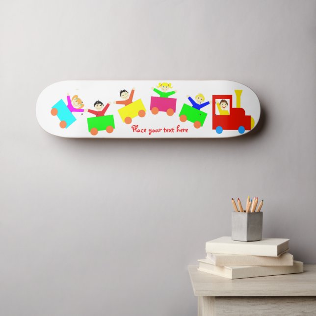 Happy Kids Train Skateboard (Wandkunst (Horz))
