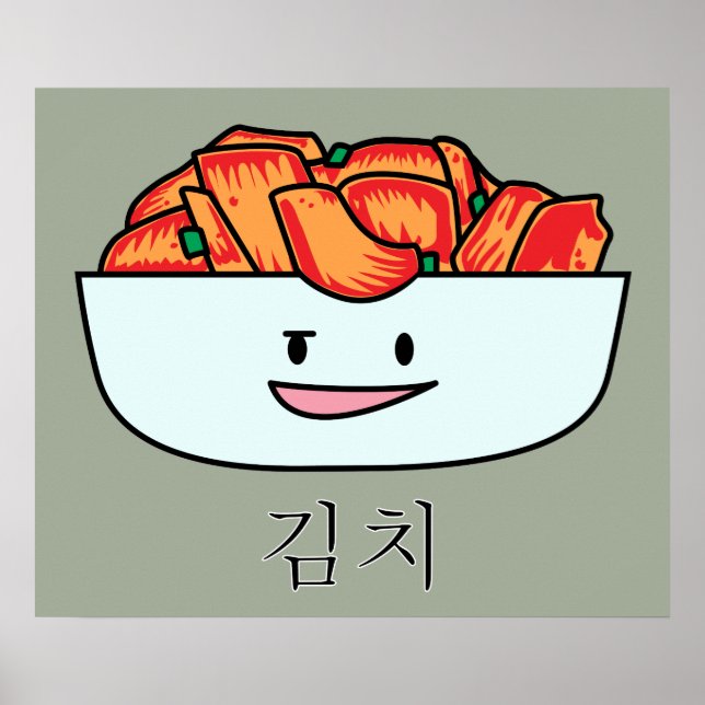 Happy Kimchi Kimchee Bowl - Happy Foods Designs Poster (Vorne)