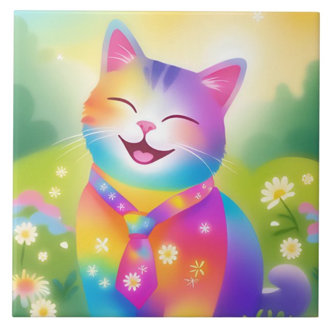 Happy Kitten Decorative Tile Fliese (Vorderseite)