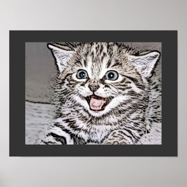 Happy Kitten Fotocopy Effects Poster (Vorne)