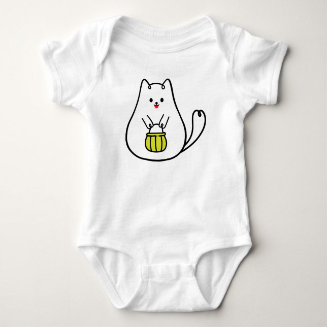 Happy Kitty Baby Bodysuit Strampler (Vorderseite)