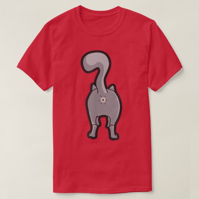 Happy Kitty Cat Hintern T-Shirt (Design vorne)