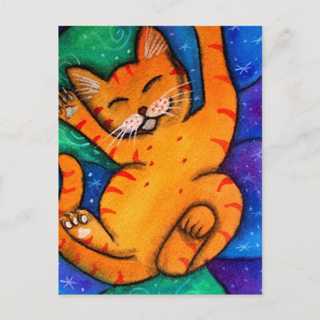 Happy Kitty Cat Postkarte (Vorderseite)