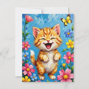 Happy Kitty Garden Postkarte