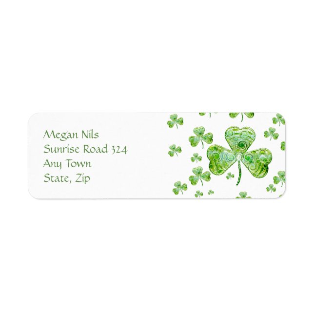 Happy-Kleeblatts-Adressetikett (Vorne)