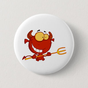 Happy-kleinen Teufel-mit-Pitchfork Button