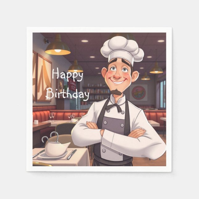 Happy Koch Serviette (Vorderseite)