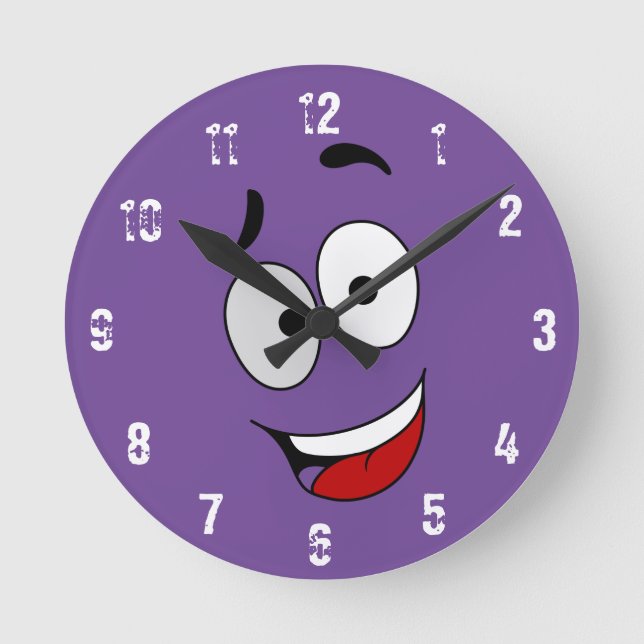 Happy Kook Art Clock - Wall Clock Runde Wanduhr (Vorderseite)