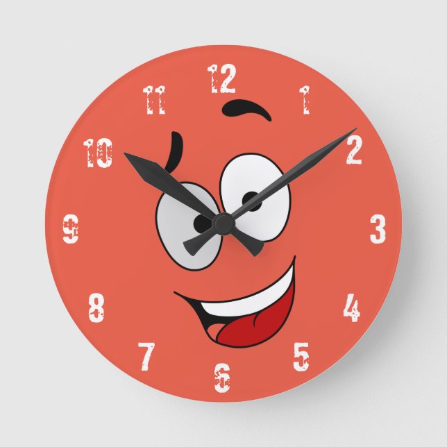 Happy Kook Art Clock - Wall Clock Runde Wanduhr (Vorderseite)